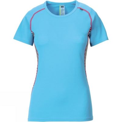 Playeras Helly Hansen HH Dry Stripe Mujer Azules - Chile IHR301695